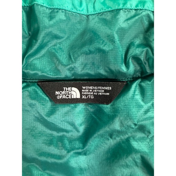The North Face Thermoball Puffer Jacket Women XL Teal Green Quilted Full Zip - Picture 8 of 14